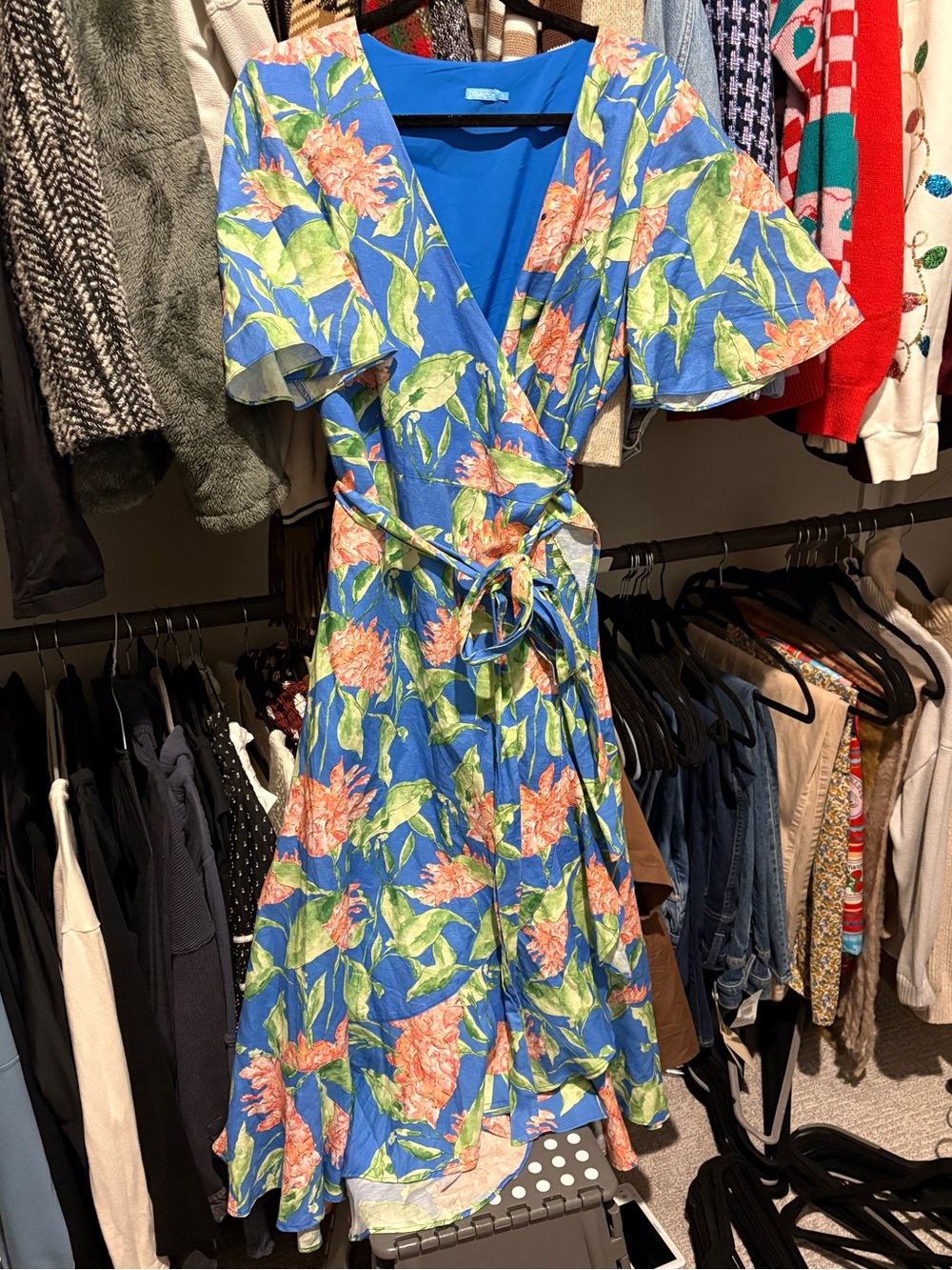 Floral Wrap Midi Dress